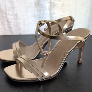 Elegant Gold Strappy Heels
